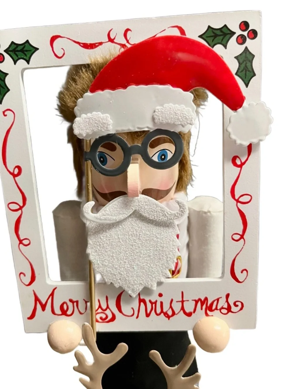 Pier 1 ~ Christmas Nutcracker Holding Photo Props “Merry Christmas” Photo Frame